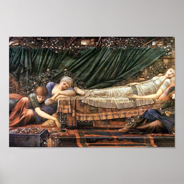 The Rose Bower by Edward Burne Jones Poster (Front)