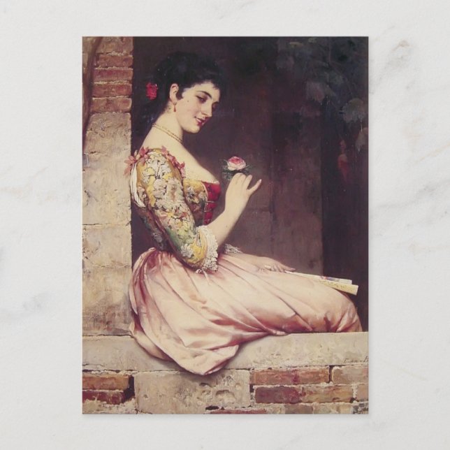The Rose by Eugene de Blaas Postcard (Front)