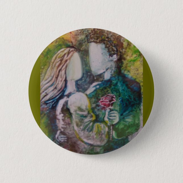 "The Rose" Magnet 6 Cm Round Badge (Front)