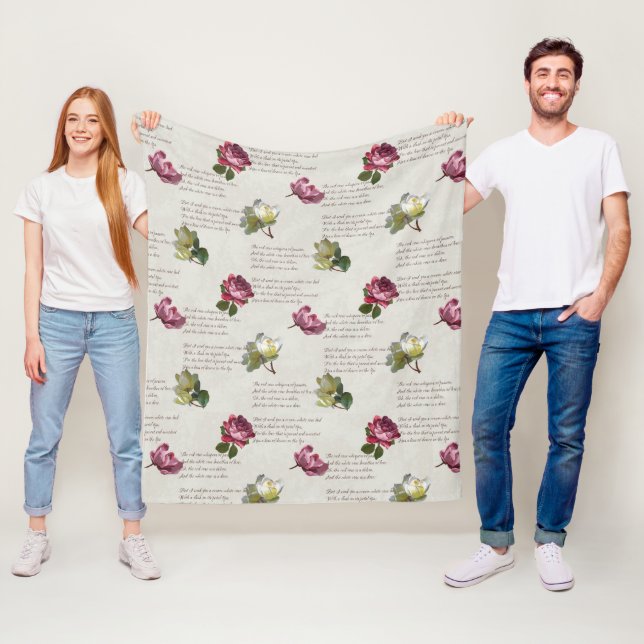 The Rose Poem Fleece Blanket (In Situ)