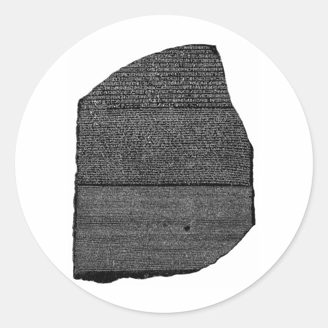 The Rosetta Stone Egyptian Granodiorite Stele Classic Round Sticker (Front)