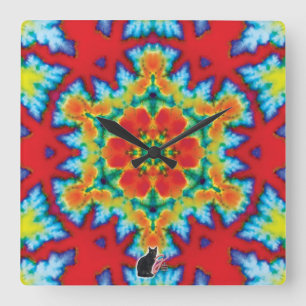 The Rosey Kaleidoscope Square Wall Clock