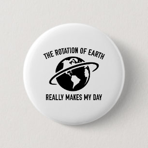 The Rotation Of The Earth 6 Cm Round Badge