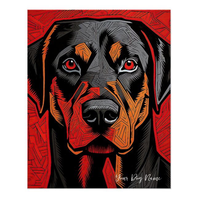 The Rottweiler Dog, Red and Black 003 - Ulises Dal Poster (Front)