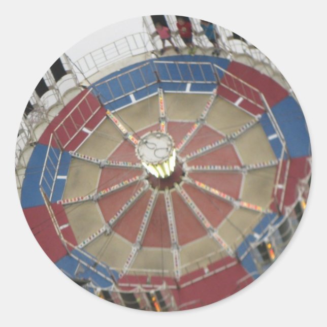 The Roundup Amusment Park Ride Classic Round Sticker (Front)