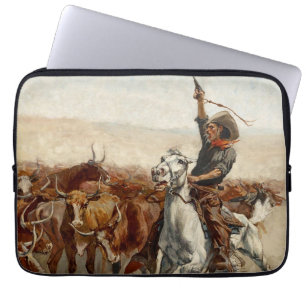 The Roundup Western Art by Frederic Remington Laptop Sleeve