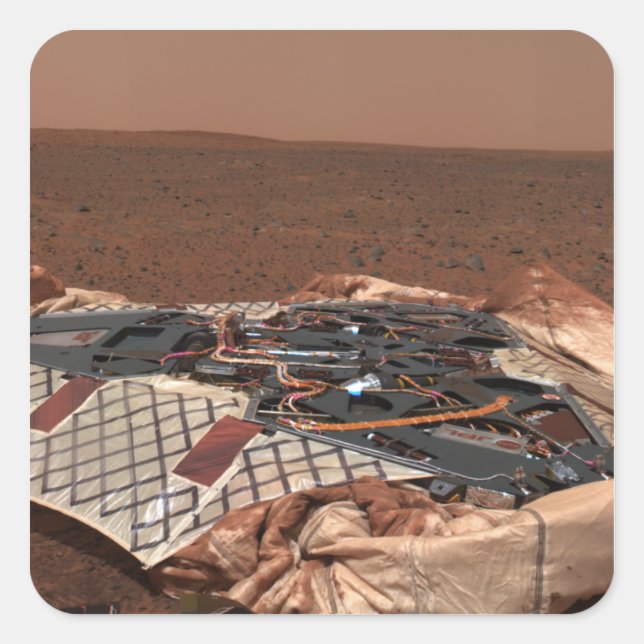 The rover's landing site square sticker (Front)
