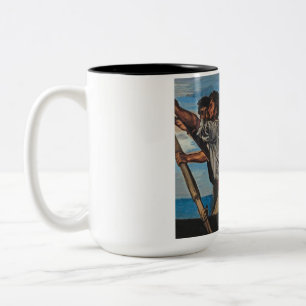 The Rowers (by Hans von Marées) Two-Tone Coffee Mug