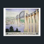 The Royal Albert Bridge, Saltash  Vintage Travel   Postcard<br><div class="desc">It is a reproduction of a vintage travel poster to promote (GWR) Great Western Railway in Devon & Cornwall. Beautifully illustrated by Anton Abraham van Anrooy (1870-1949), a Dutch painter. Make your travel memories everlasting with this postcard. An ideal gift for your loved ones or any collector of vintage travel...</div>