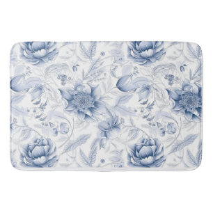 The Royal Blue Porcelain Floral Pattern Vol.1 Thro Bath Mat