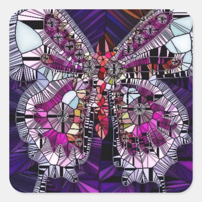 The Royal Butterfly Effect - Sapphire & Amethyst Square Sticker (Front)