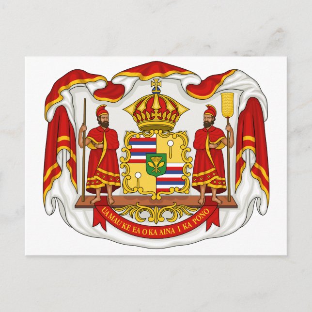 The Royal Coat of Arms of the Kingdom of Hawaii Postcard (Front)