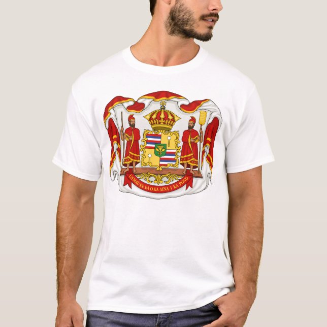 The Royal Coat of Arms of the Kingdom of Hawaii T-Shirt (Front)