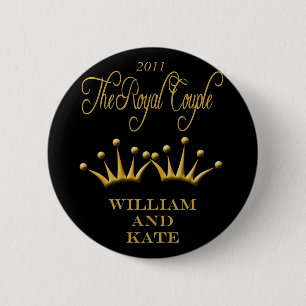 The Royal Couple William and Kate Souvenier Button