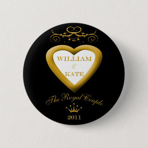 The Royal Couple William and Kate Souvenier Button