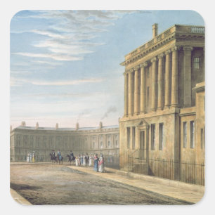 The Royal Crescent, Bath 1820 Square Sticker