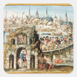 The Royal Entry Festival of Henri II  into Square Sticker