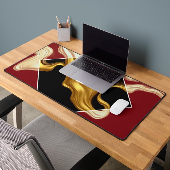 The Royal Flow Regal Crimson Diamond Liquid Gold  Desk Mat (Office 2)