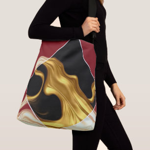 The Royal Flow: Regal Crimson & Gold Luxury Achemp Crossbody Bag