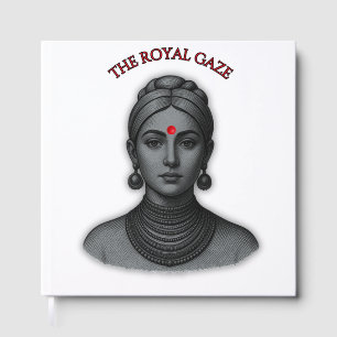 The Royal Gaze - Indian Queen Line Art Guest Book