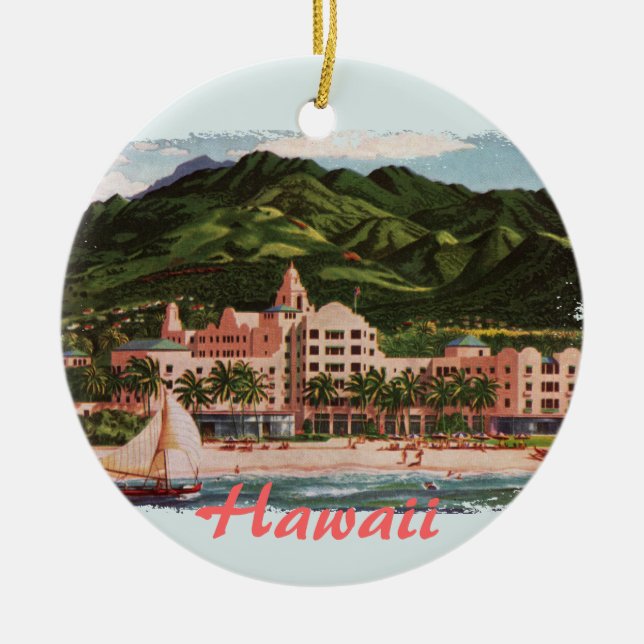 The Royal Hawaiian Hotel Ceramic Tree Decoration (Front)