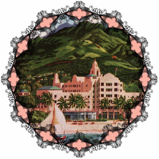 The Royal Hawaiian Hotel Ornament Photo Sculpture Decoration (Front)