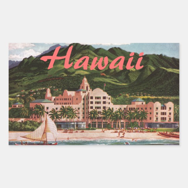 The Royal Hawaiian Hotel Rectangular Sticker (Front)