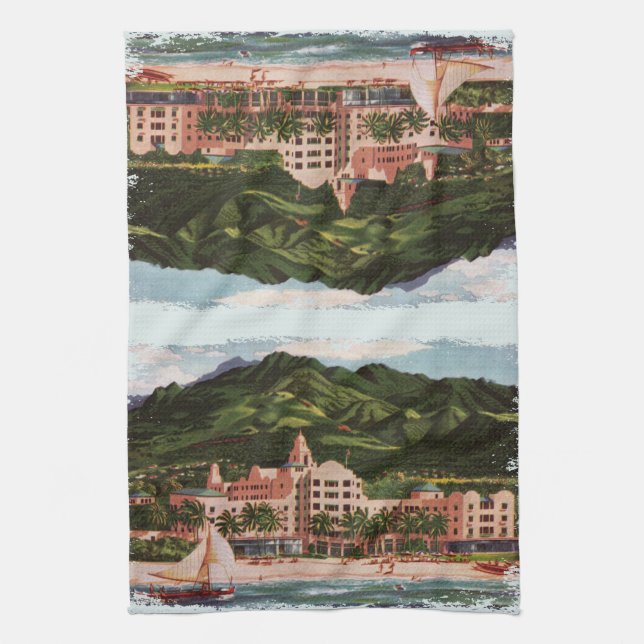 The Royal Hawaiian Hotel Tea Towel (Vertical)