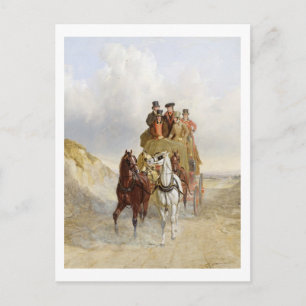 The Royal Mail Coach on the Road, 1841 (oil on pan Postcard