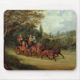 The Royal Mail Coach with Passengers (oil on canva Mouse Mat