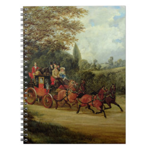 The Royal Mail Coach with Passengers (oil on canva Notebook