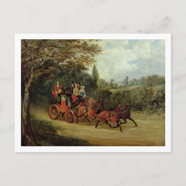The Royal Mail Coach with Passengers (oil on canva Postcard (Front)