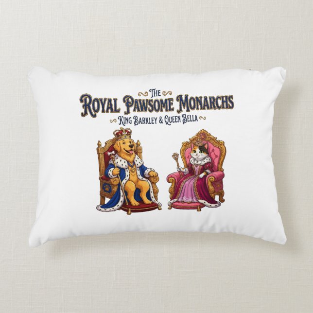 The Royal Pawsome Monarchs Decorative Cushion (Front)
