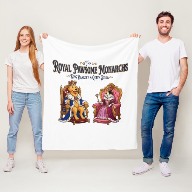 The Royal Pawsome Monarchs Fleece Blanket (In Situ)
