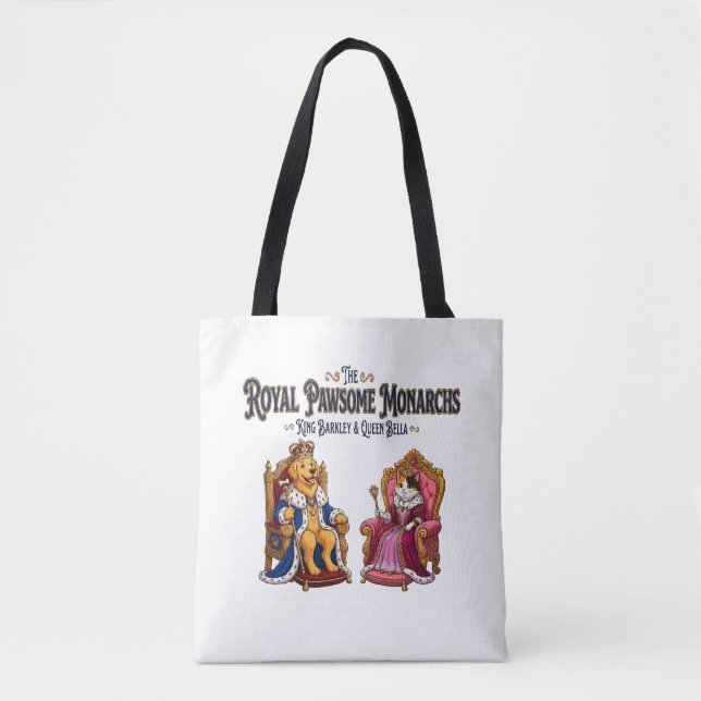 The Royal Pawsome Monarchs Tote Bag (Front)