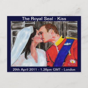 The  Royal Seal - kiss - postcard-pastel art Postcard