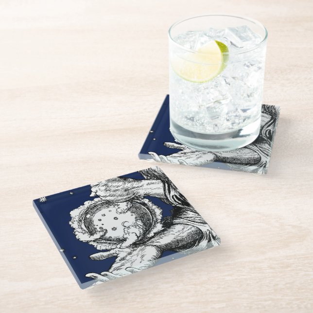 The Rubaiyat of Omar Khayyam Creation Glass Coaster (Angled)