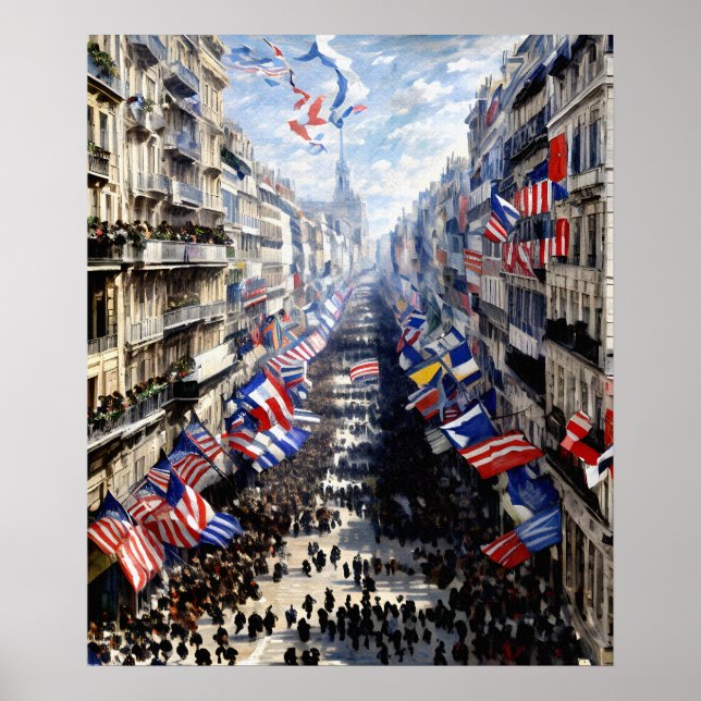 The Rue Montorgueil in Paris Poster (Front)
