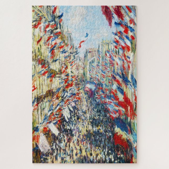 The Rue Montorgueil Paris Festival of June vibrant Jigsaw Puzzle (Vertical)