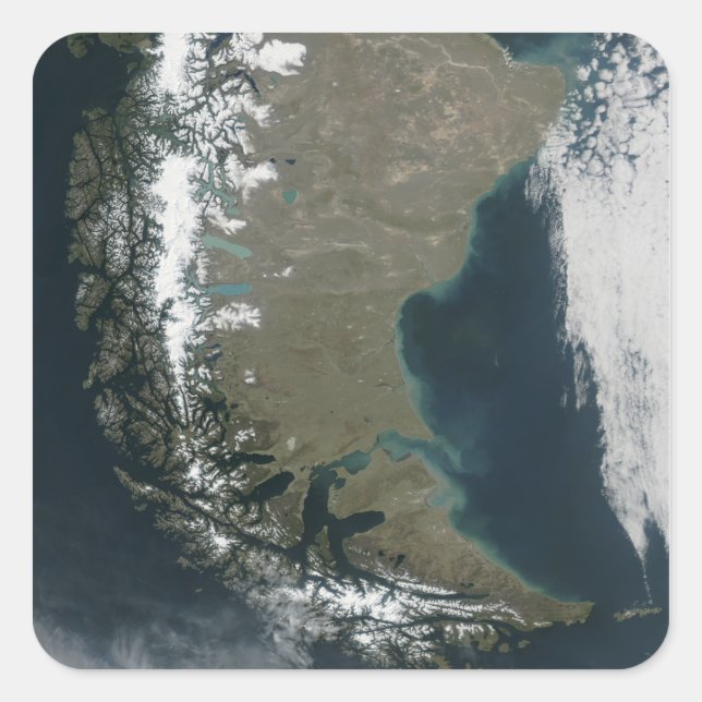 The rugged, snow-capped Andes Square Sticker (Front)