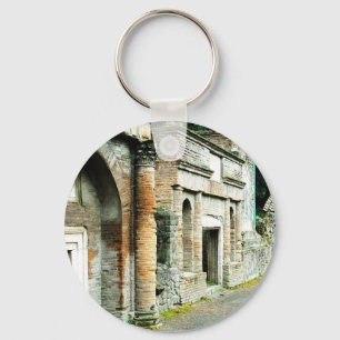 The Ruins of Pompeii - marketplace with temples Key Ring