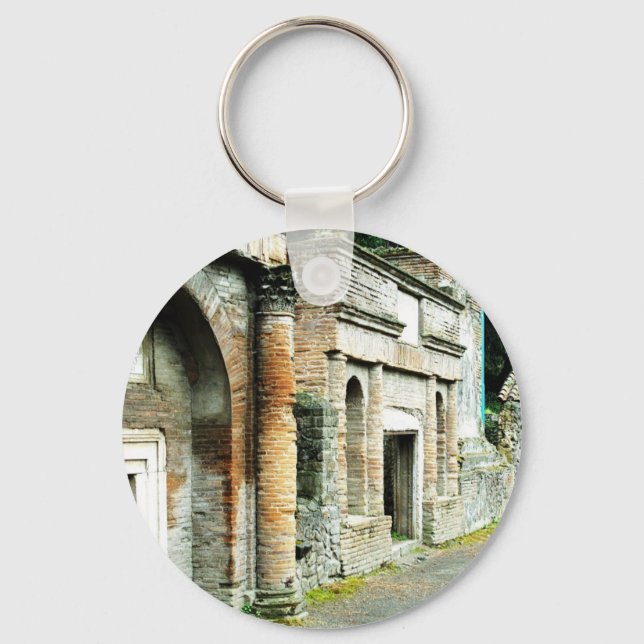 The Ruins of Pompeii - marketplace with temples Key Ring (Front)