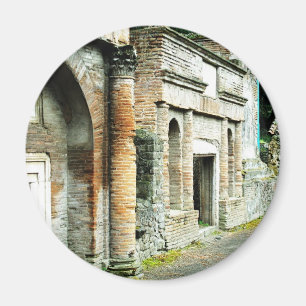 The Ruins of Pompeii - marketplace with temples Magnet