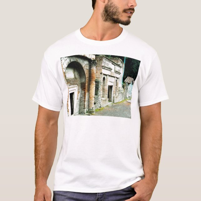 The Ruins of Pompeii - marketplace with temples T-Shirt (Front)