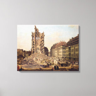 The Ruins of the old Kreuzkirche, Dresden Canvas Print