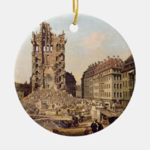 The Ruins of the old Kreuzkirche, Dresden Ceramic Tree Decoration
