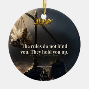 The Rules Hold You Up Book Quote Ceramic Tree Decoration