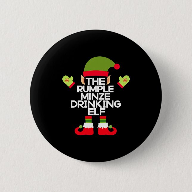The Rumple Minze Drinking Elf Funny Whiskey  6 Cm Round Badge (Front)