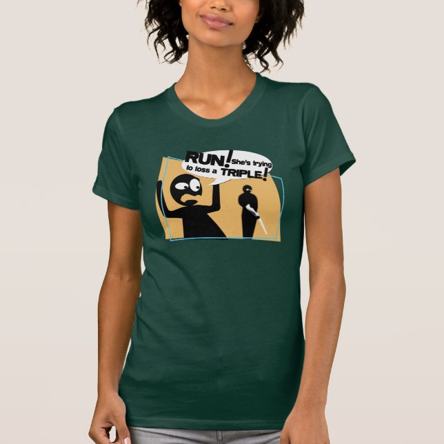 The "Run!" Rifle Toss Tee (Front)