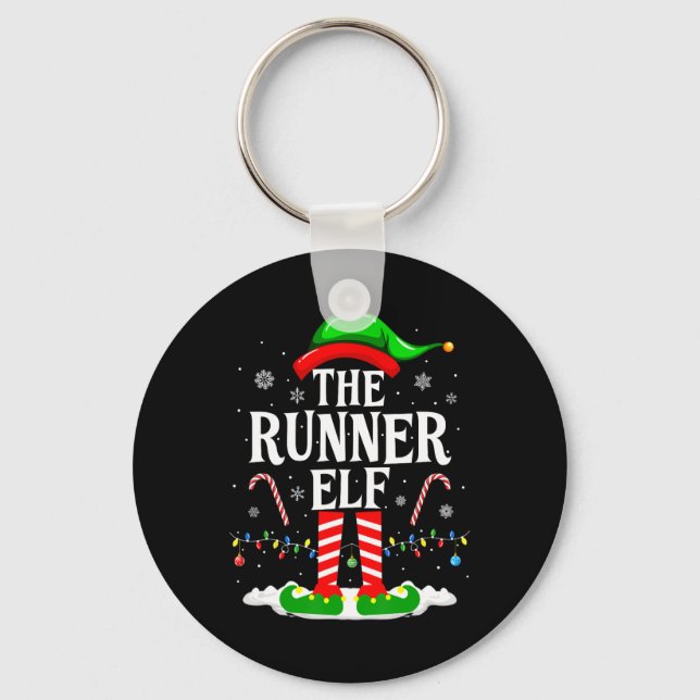 The Runner Elf Xmas Funny Runners Christmas Runnin Key Ring (Front)
